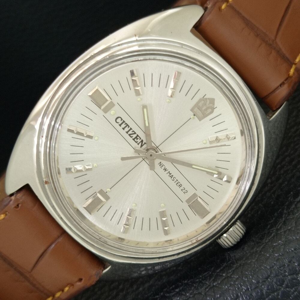 Vintage 1989 Citizen Manual Wound Mens Silver Watch & Silver accents